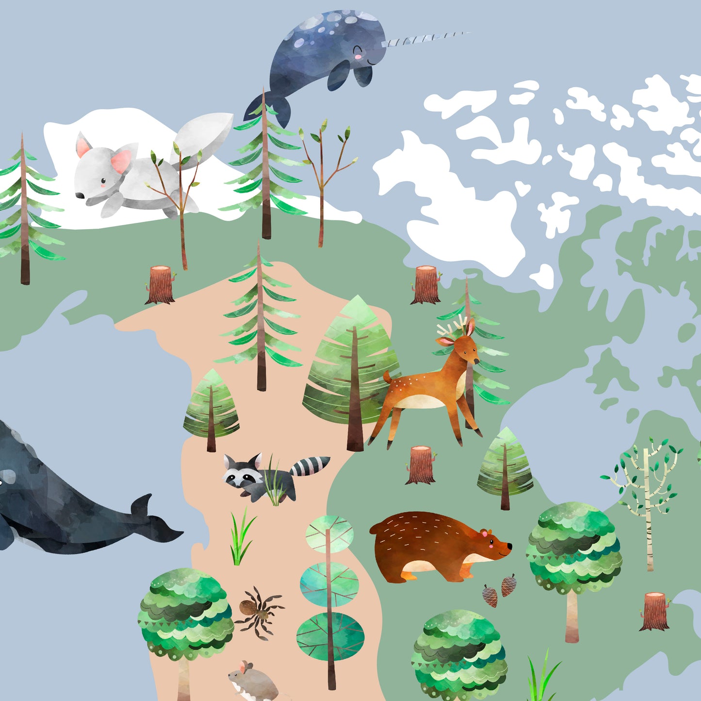 apprentissage amusant | Carte du monde des animaux | Non. 2