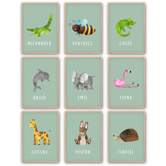 Animal ABC | personalized name poster