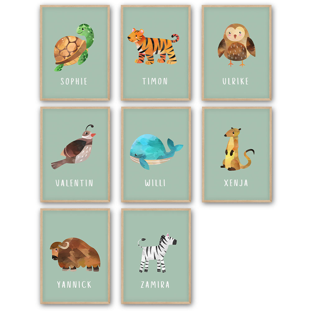 ABC des animaux | affiche nominative personnalisée